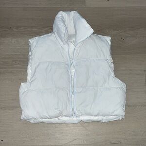 White puffer vest